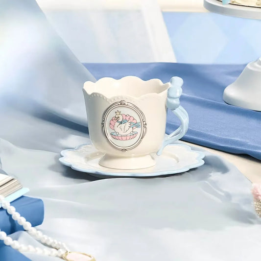 Taza de Ceramica Azul Cisne con portavaso 8oz Starbucks 2024 China Princess Afternoon Tea
