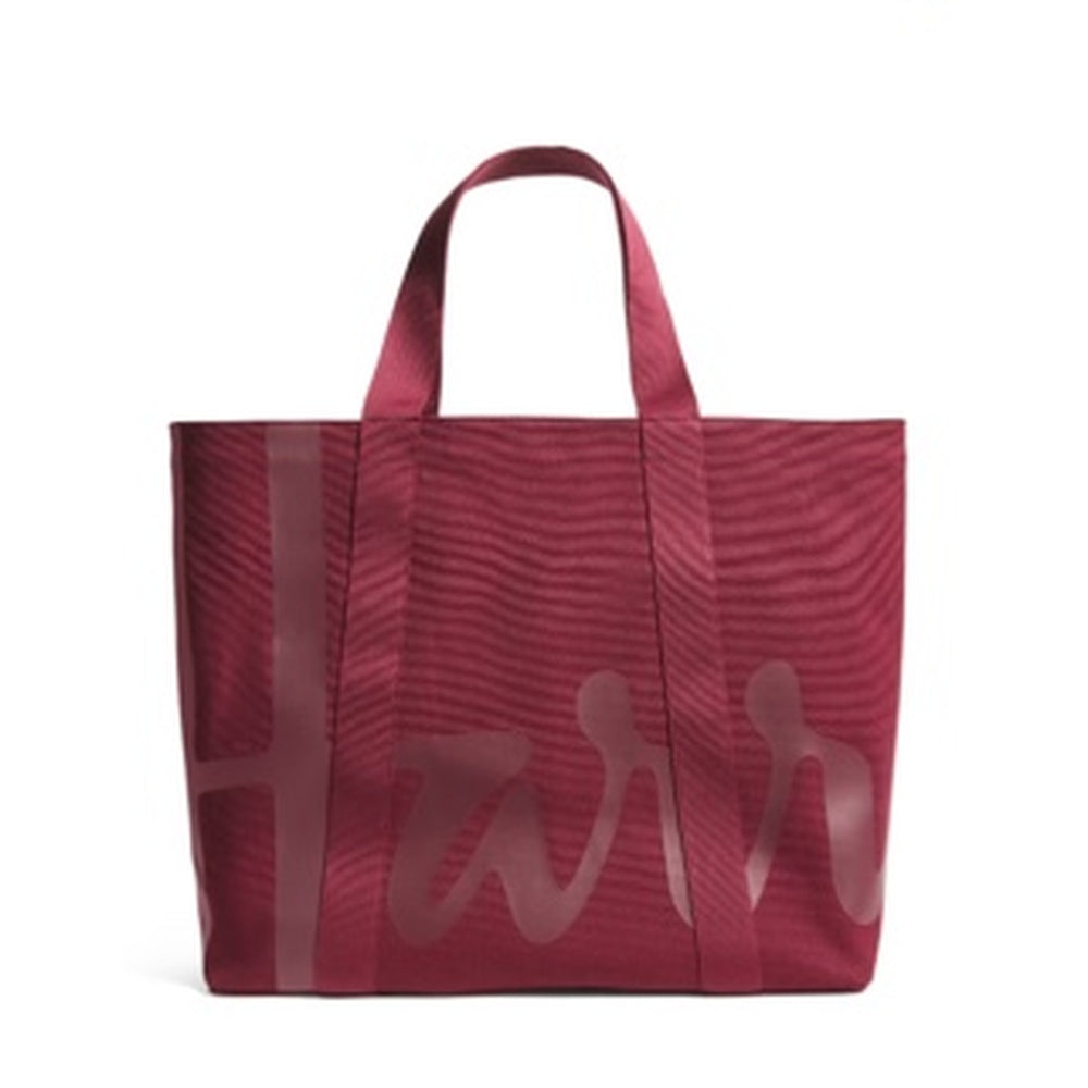 Harrods Large Cotton Logo Tote Bag | Burgundy