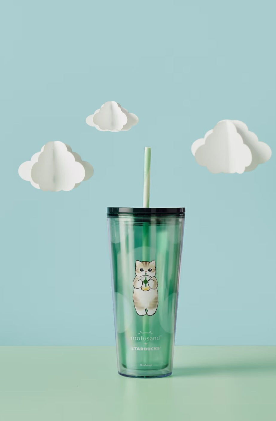 Vaso acrilico con popote Mofusand x Starbucks 2025