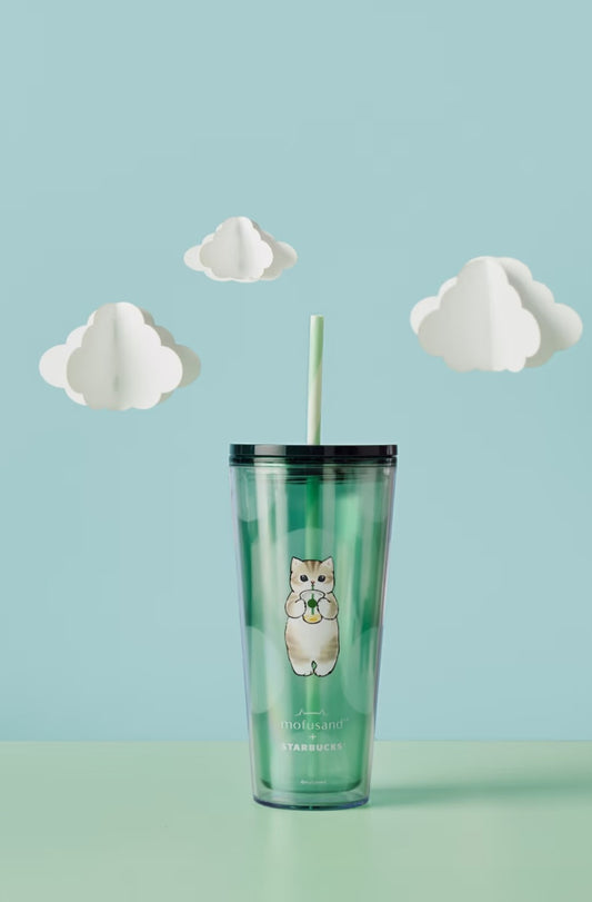 Vaso acrilico con popote Mofusand x Starbucks 2025