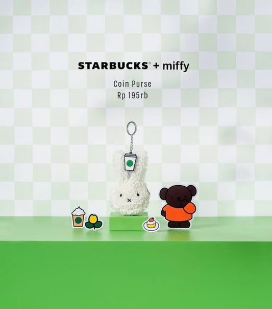 Llavero Miffy Starbucks con pequeño charm de vaso