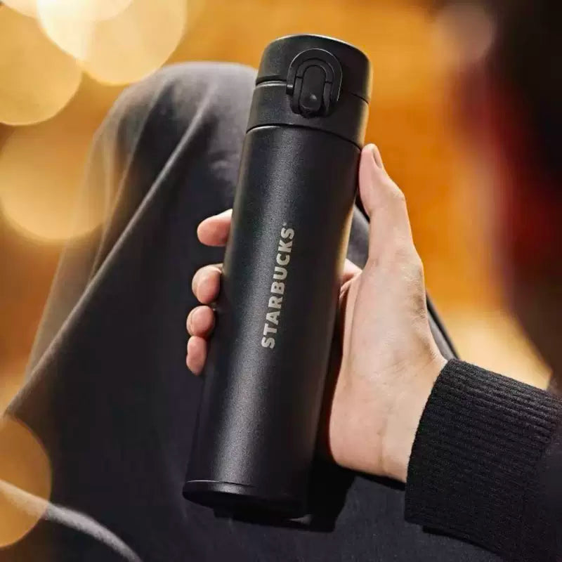 Termo negro Starbucks China 2025 Gold Collection de acero inoxidable, 400 ml (14,08 oz)