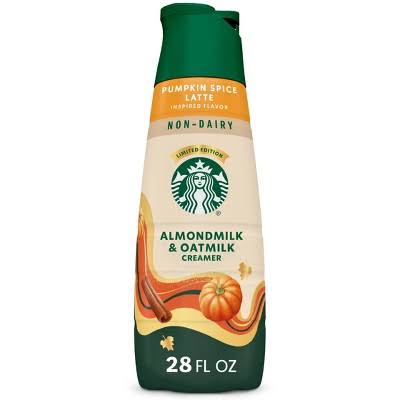Starbucks Pumpkin Spice Non-Dairy Almondmilk and Oatmilk Coffee Creamer 28 oz