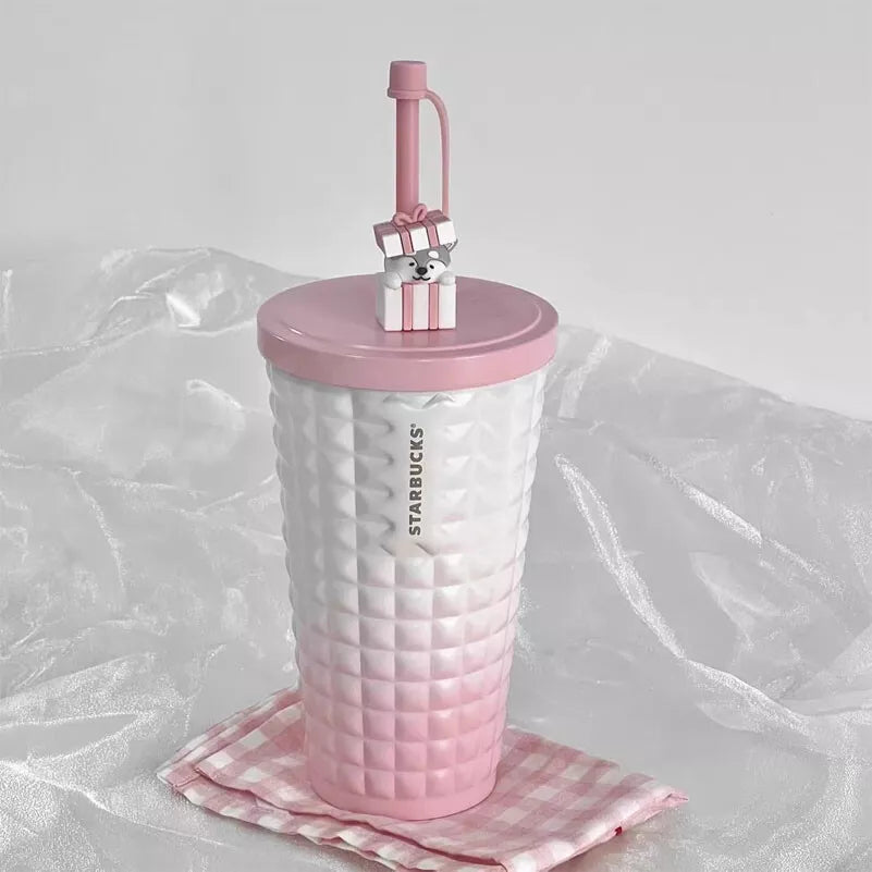 Vaso Rosa Husky Starbucks China 2023 Christmas cute pet series