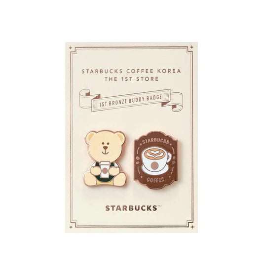 Pines de la primer tienda de Corea Starbucks Korea 2025 1st bronze buddy badge