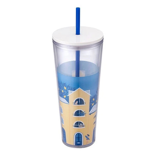 Vaso de Acrilico Village by the sea 24 oz Starbucks Taiwan Mediterranean Summer 2025