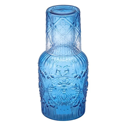 Botella de Agua con Tapa de Vidrio Azul Starbucks Taiwan Mediterranean Summer 2025