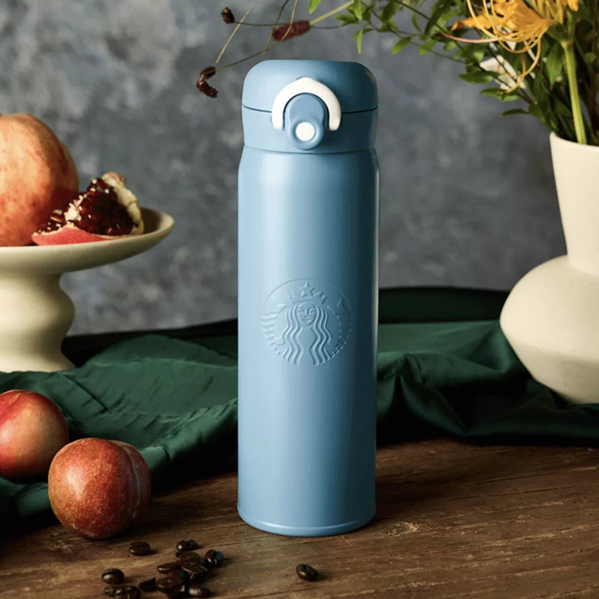 Termo de Acero Inoxidable Azul con logo de sirena Starbucks 2024 China 25th Anniversary 17oz