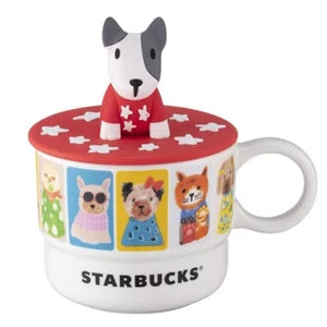 Taza de Ceramica con Tapa de Silicon Starbucks Pawsome Friends Taiwan 2025
