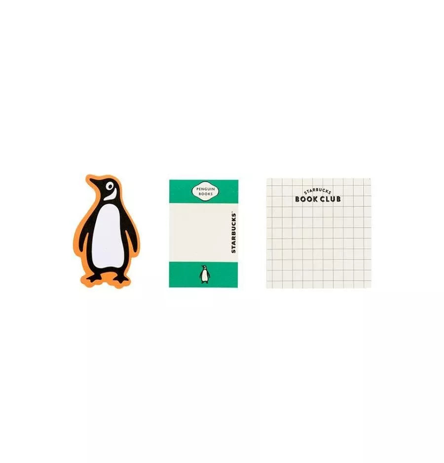 Lata de set de Notas Adhesivas Starbucks korea 2024 PenguinBooks