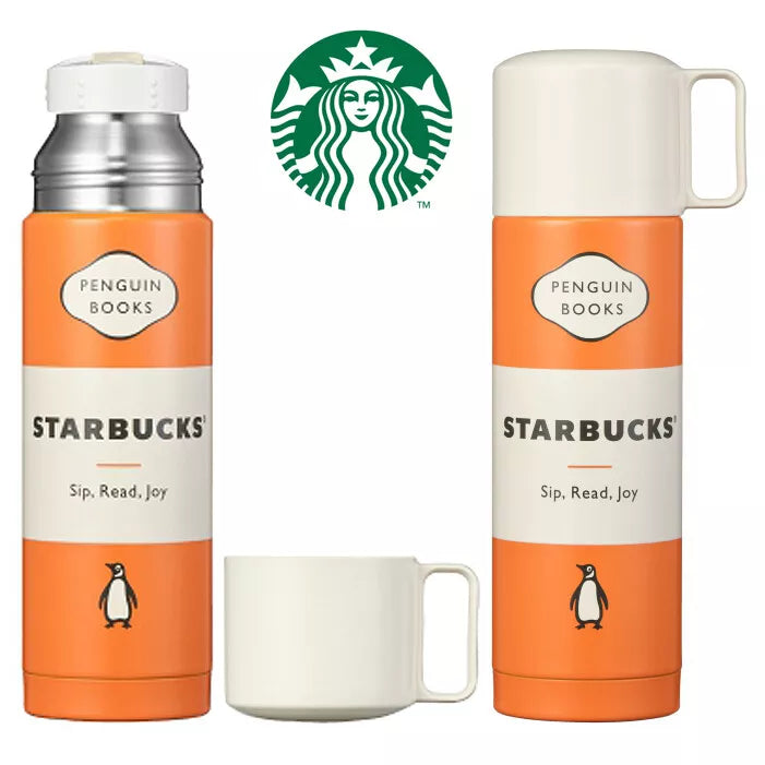 Termo de Acero Inoxidable con Taza Starbucks Korea x Penguin House 500ml
