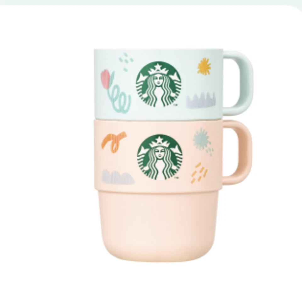 Set de Tazas de Ceramica Starbucks Korea Say Thanks 2025 340ml