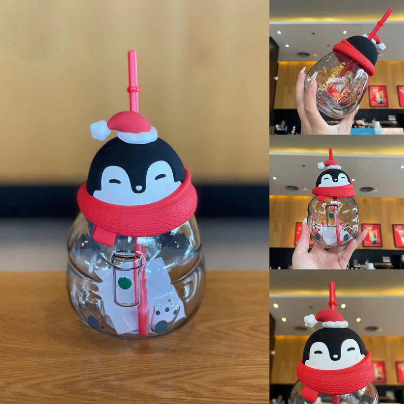 Starbucks China 2022 Xmas-2nd series Penguin shaped glass 650ml