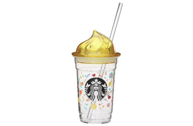 Vaso Vidrio Japon Crema Batida Resistente al Calor Whip Lid Heat-Resistant Glass Cap Happy 355ml Lives Tiktok