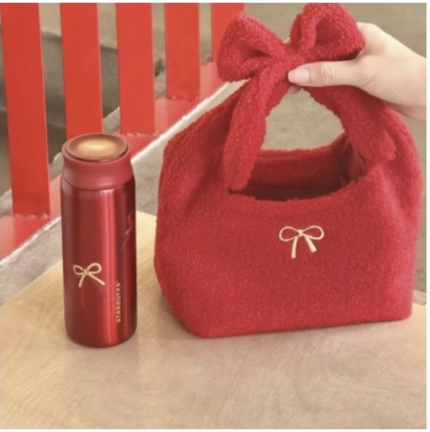 Starbucks China Christmas 2026 | Red 12oz Stainless Steel Tumbler con bolsa de moño