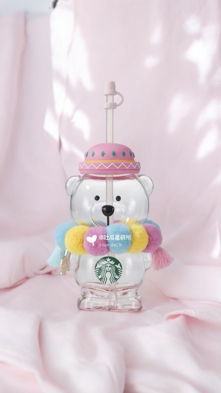 Hot Starbucks China Alpaca Series - Bearista Bear Straw Glass Cup 460ml | Studdiesmex