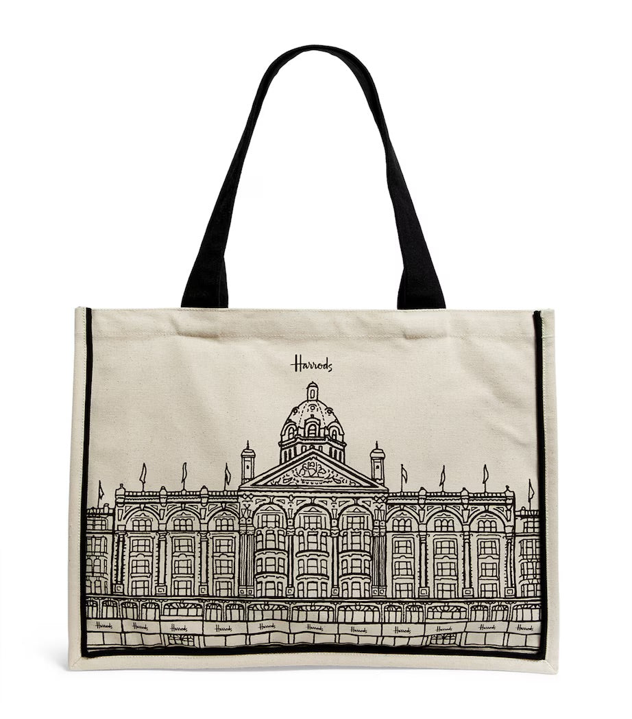 Harrods Large Harrods Outline Tote Bag | Ivory