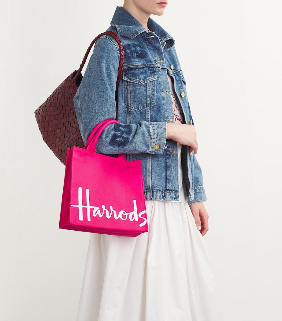 Harrods Small Cotton Logo Tote Bag | Hot Pink