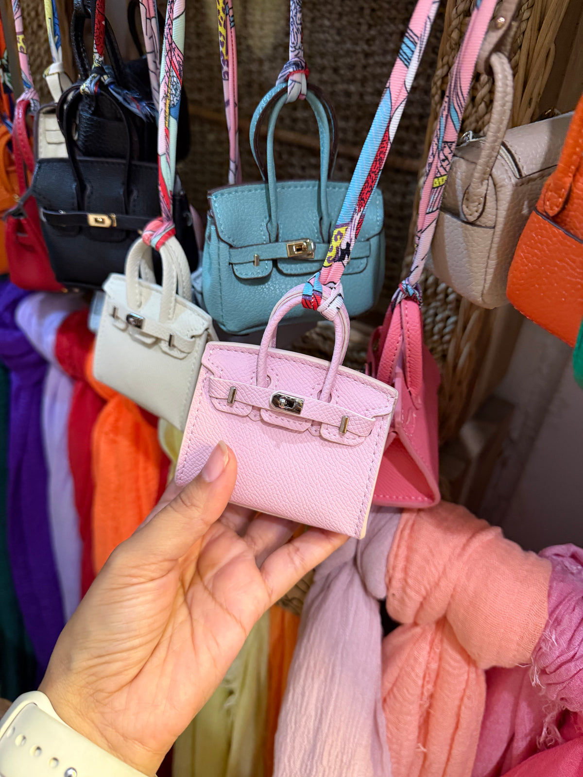 Mini bolsa italiana rosa habdmade