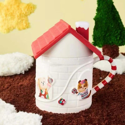 Taza de Casa con TapaStarbucks China 2024 Christmas cute Winter  405ml