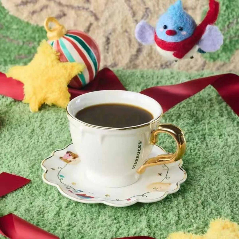 Set de taza y plato Starbucks China 2024 Christmas cute Winter 310ml