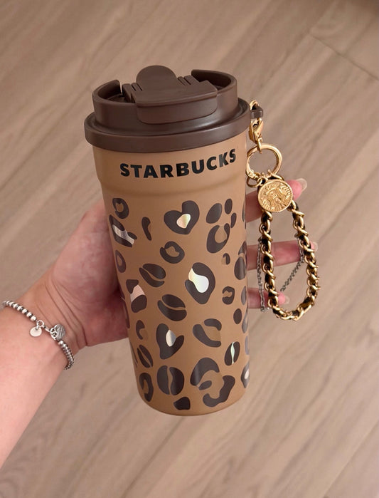 Starbucks China 2026 Leopard Print Series Double Drinking Socket Stainless Steel Cup
