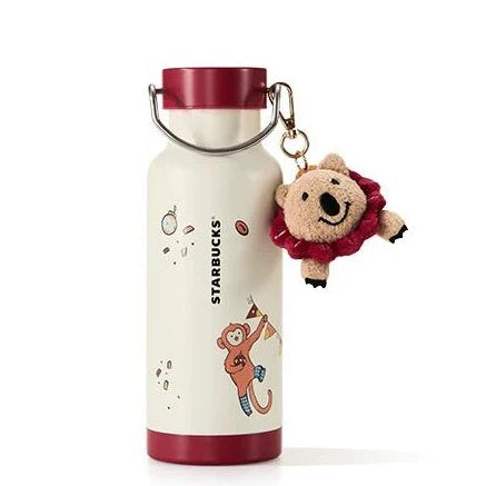 Thermos acero inoxidable con llavero Starbucks China 2024 Christmas Cute Pet Series