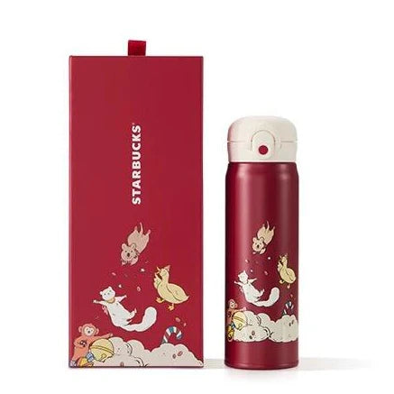 Thermos acero inoxidable Starbucks China 2024 Christmas Cute Pet Series  500ml con caja