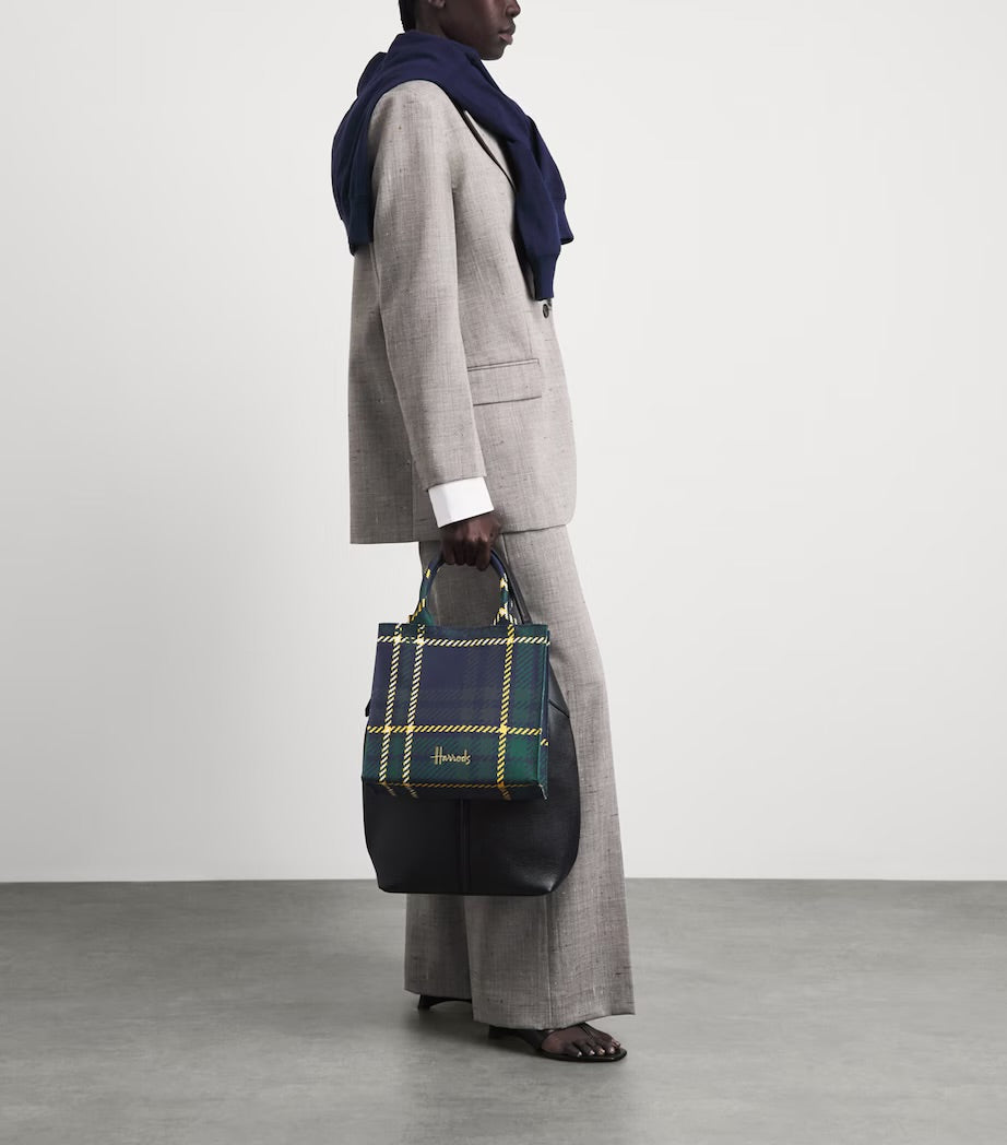 Harrods Small Tartan Tote Bag