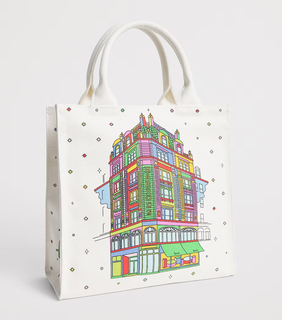 Harrods Canvas Colour-Pop Building Tote Bag