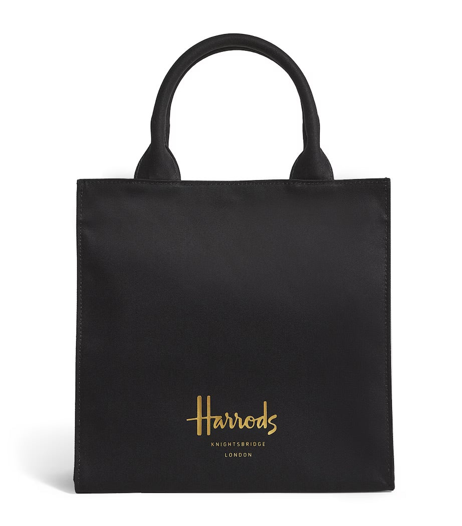Harrods Large Cotton Logo Tote Bag | Black