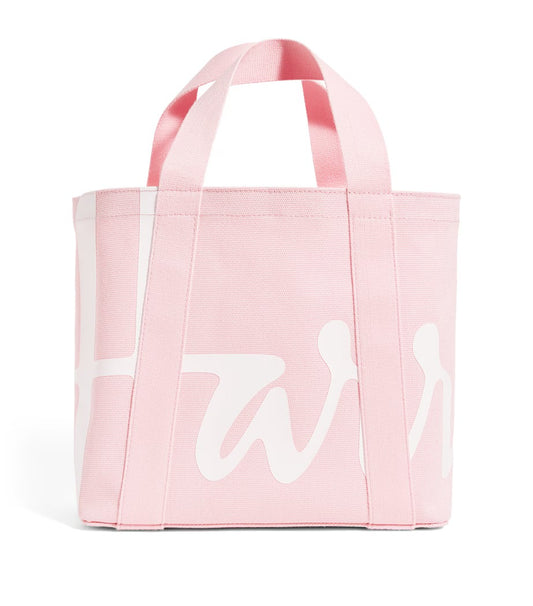 Harrods Mini Cotton Logo Tote Bag | Pink