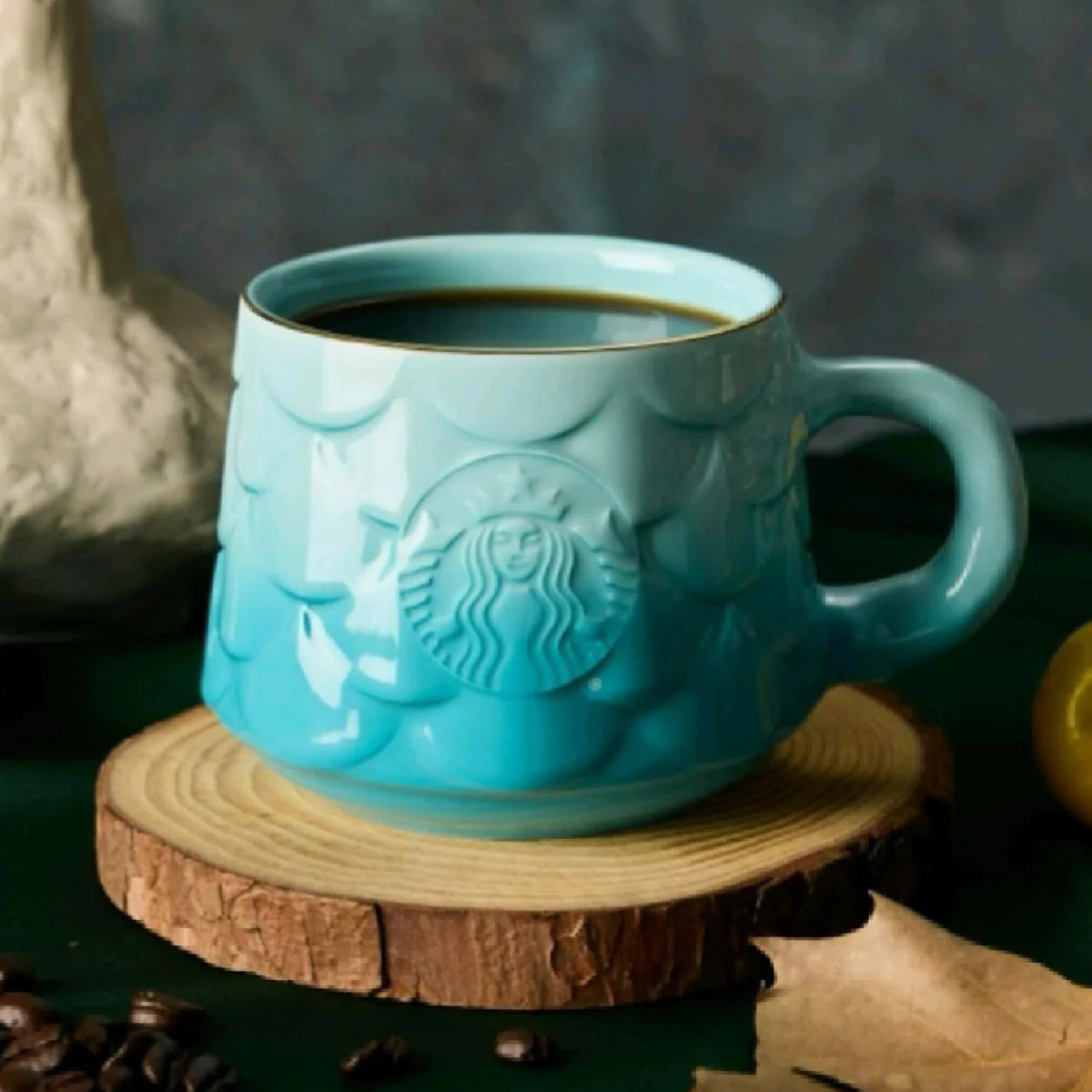 Taza azul de escamas Starbucks China 2024 25th Anniversary Autumn 420ml