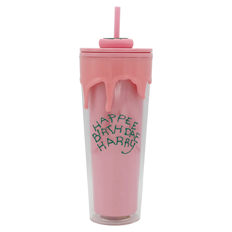 Vaso y pajita de feliz cumpleaños Harry Potter Harajuku