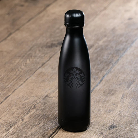 Botella de acero inoxidable negro mate Starbucks x S'well de 17 oz Starbucks Hong Kong