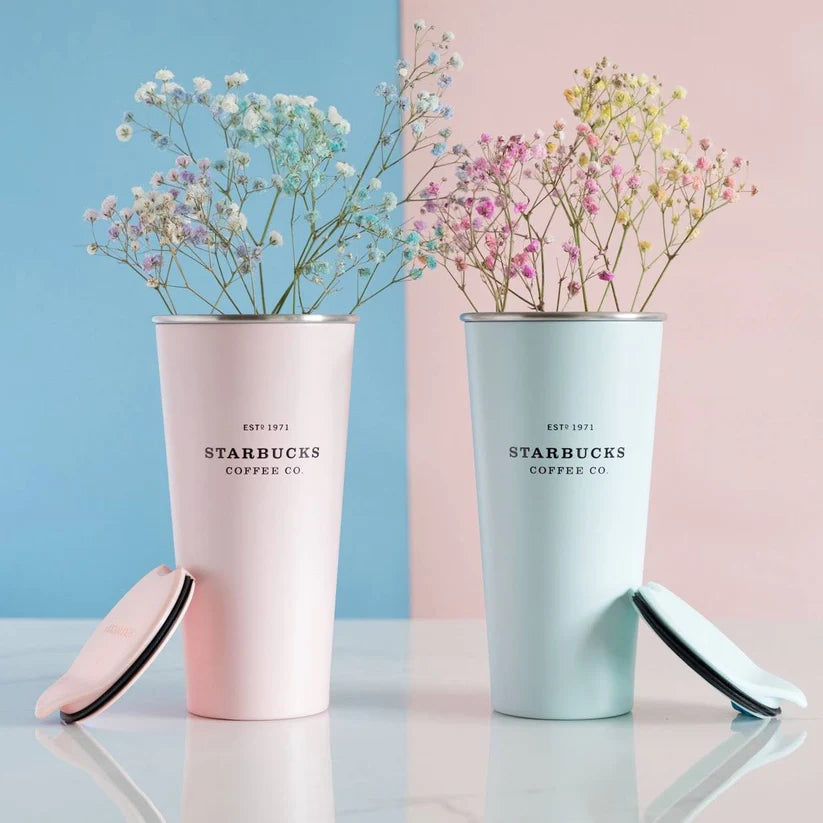 Vaso de acero inoxidable rosa pastel de 16 oz Starbucks Hong Kong