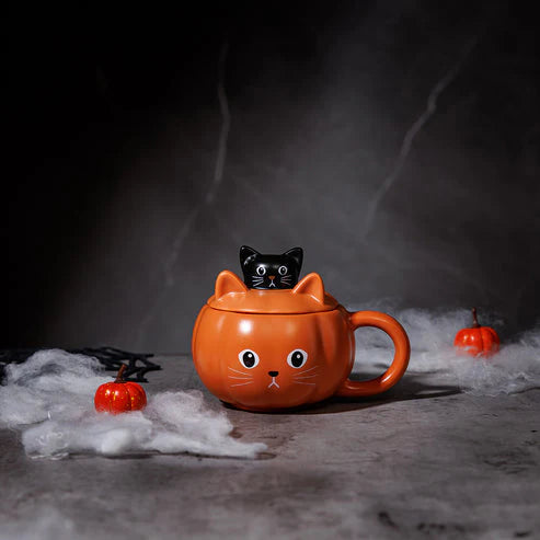 Taza de Cerámica de calabaza con gato 355 ml Hongkong Halloween 2024