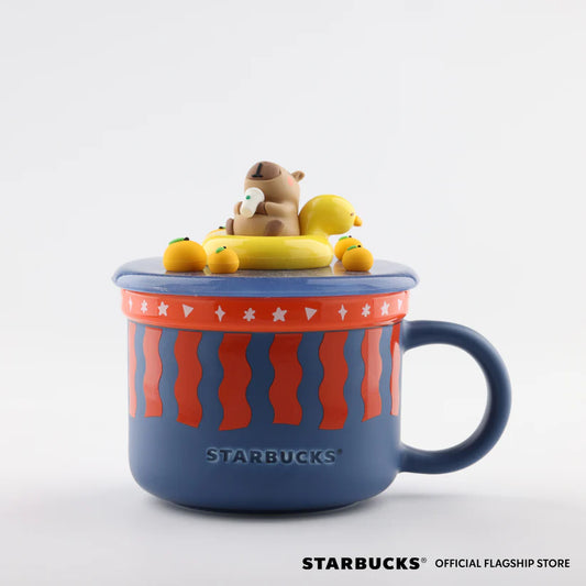 Taza de Ceramica con Tapa de Patito Starbucks Philippines 2026 Capy Citrus series 12oz Capybara