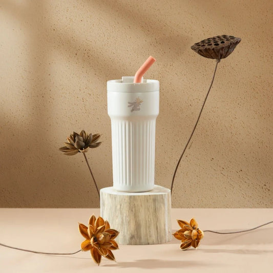 Vaso de acero inoxidable blanco con popote Starbucks Vietnam 2026 Mid-Autumn Series Stainless Steel Cold Cup with Straw 23 oz