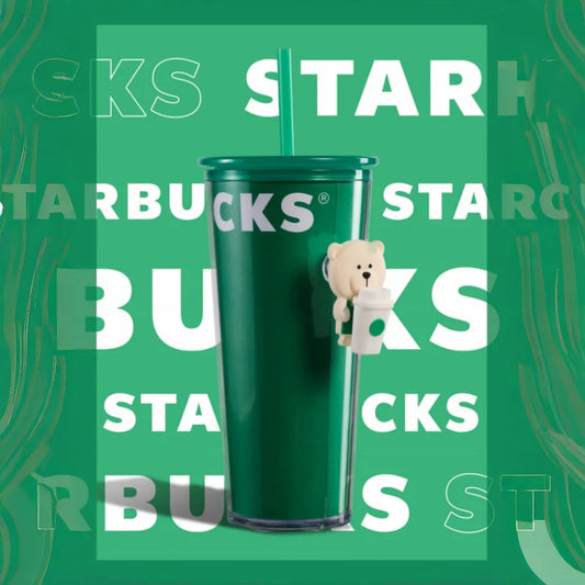 Starbucks China 2024 Coffee grounds and Lively green pop socket vaso popote 473ml