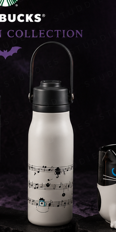 Starbucks Halloween Tailandia 2026 | Botella Blanca Halloween con Asa 🎃🎶