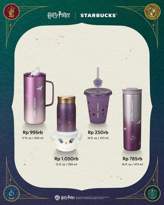 Vaso reusable  Mágico Harry Potter que Cambia de Color con Frío + Popote Reutilizable