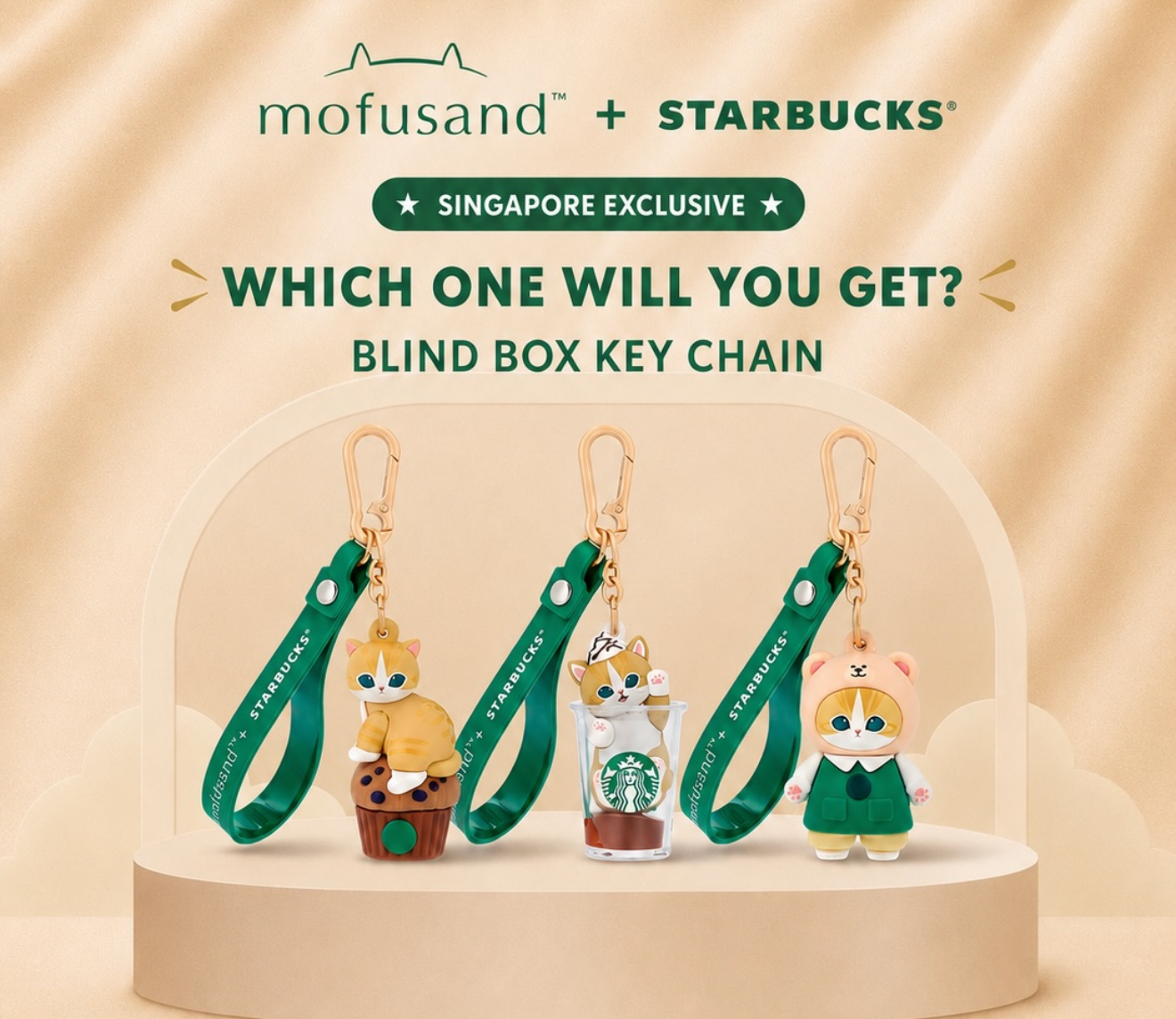 Mofusand x Starbucks BlindBox llavero 2026