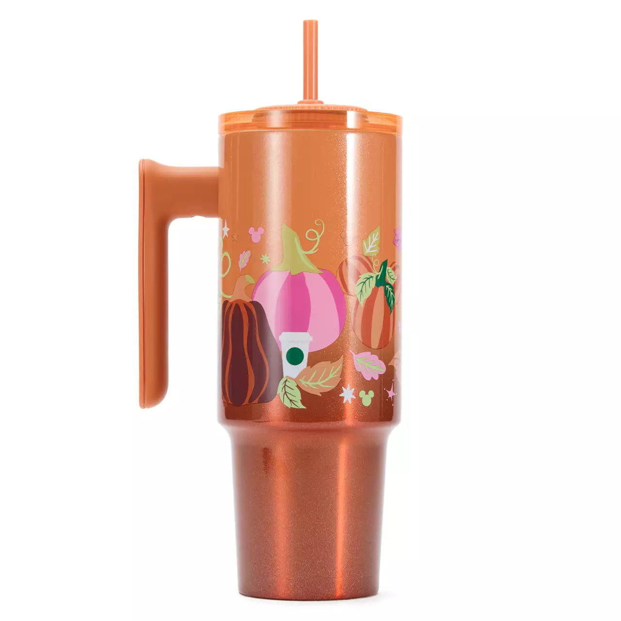 Vaso Starbucks® de 30 oz con asa y diseño de calabazas de Mickey y Minnie Mouse