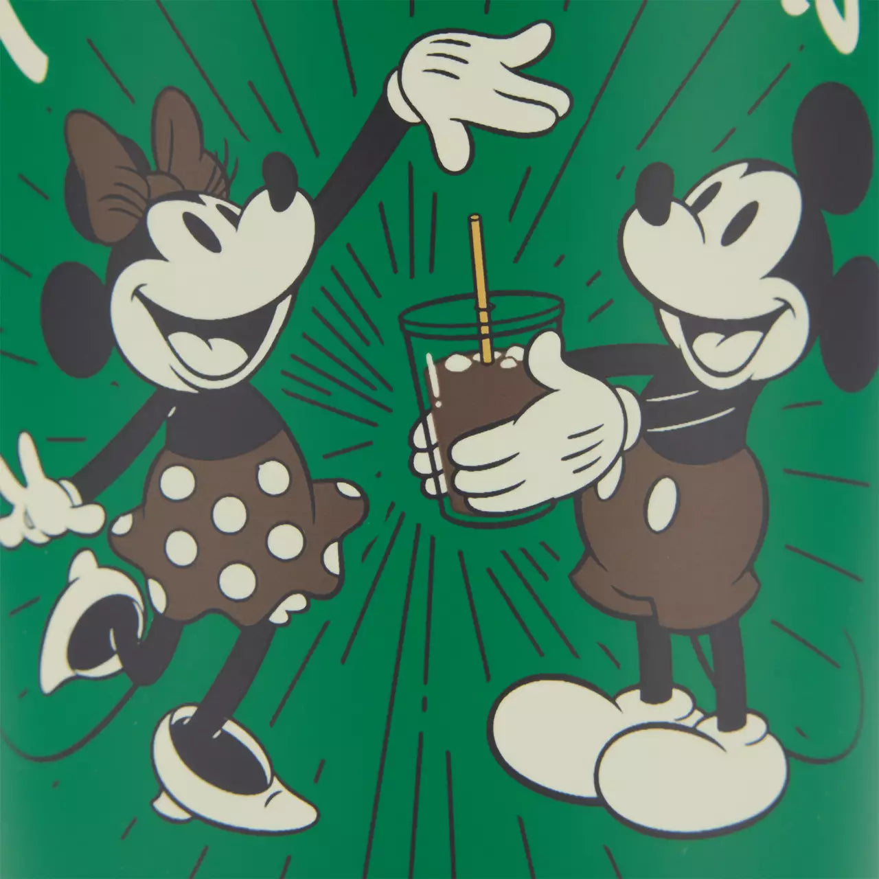 Vaso térmico de acero inoxidable de Starbucks de 710 ml (24 oz) con Mickey y Minnie Mouse con popote