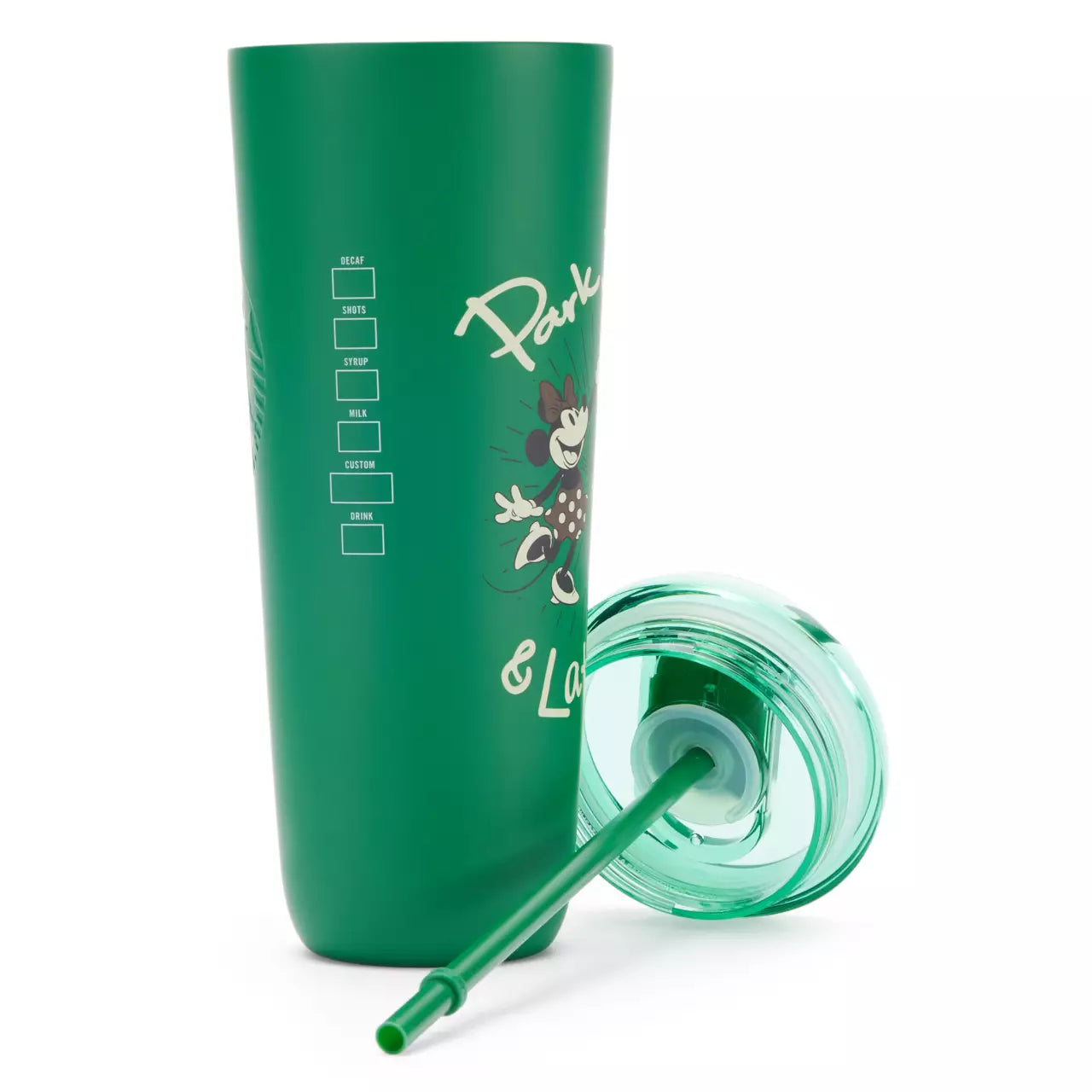 Vaso térmico de acero inoxidable de Starbucks de 710 ml (24 oz) con Mickey y Minnie Mouse con popote