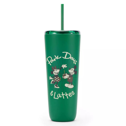 Vaso térmico de acero inoxidable de Starbucks de 710 ml (24 oz) con Mickey y Minnie Mouse con popote