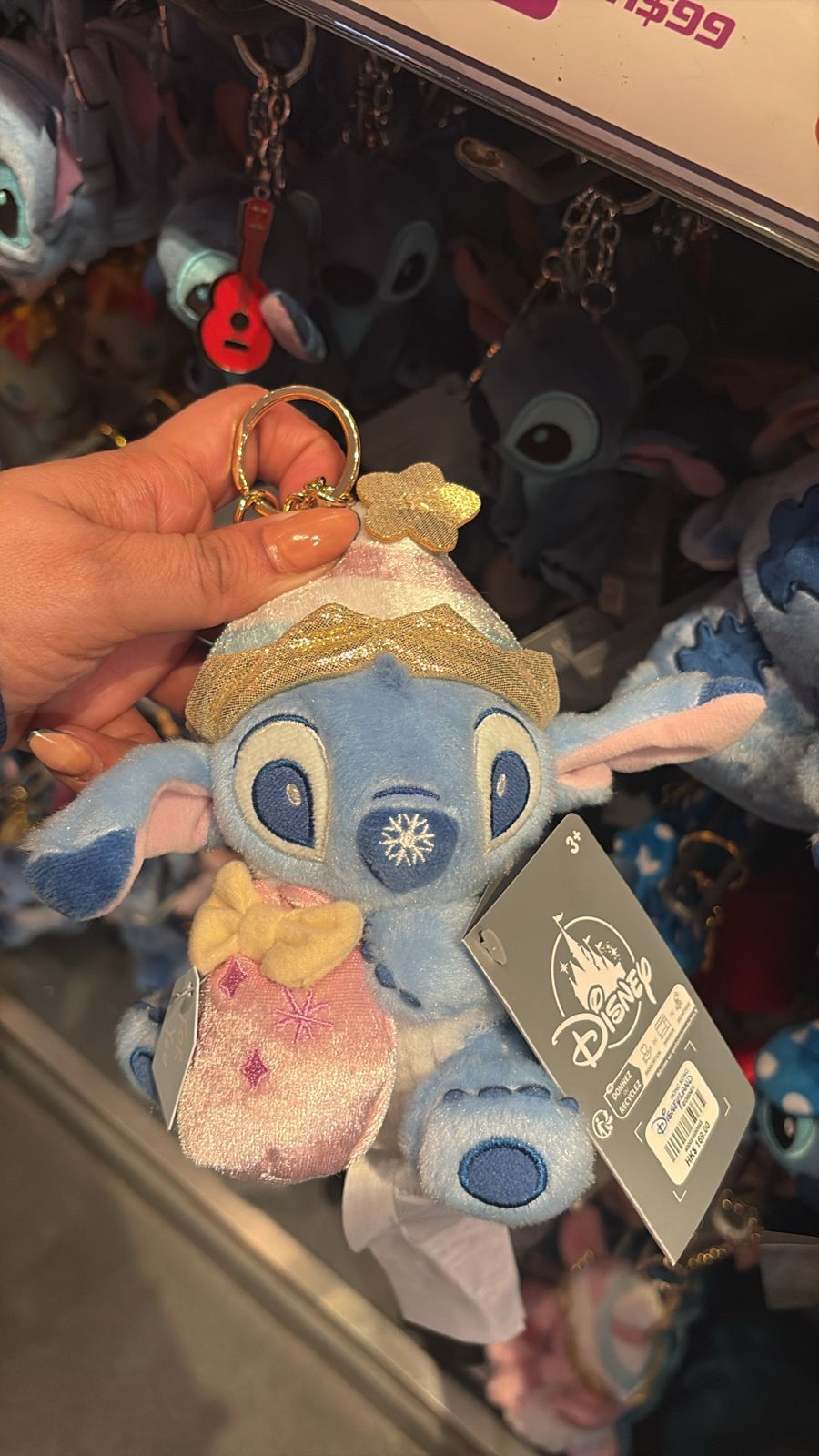 Llavero Stitch con copo de nieve Disneyland Hong Kong