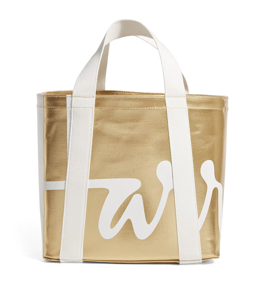 Harrods Mini Cotton Logo Tote Bag | Gold
