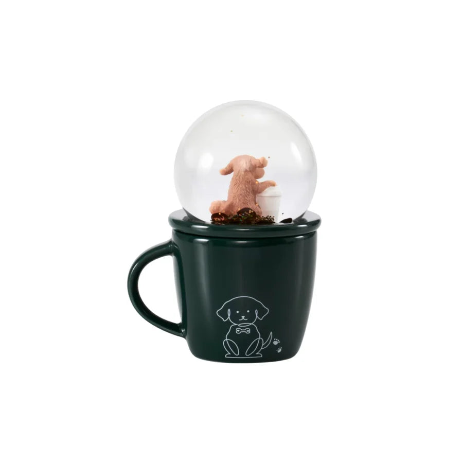 Starbucks China 2024 Coffee grounds and Lively green series taza bola de cristal perro 89ml